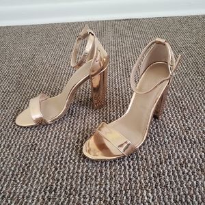Rose gold heels. NEW.